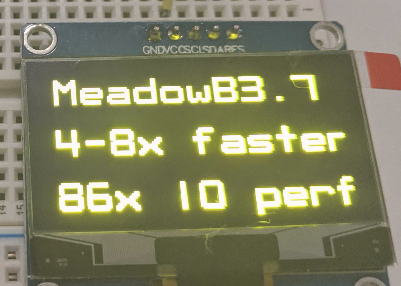 Meadow b3.7; 4-8x faster MCU processing, and 86x faster IO performance.